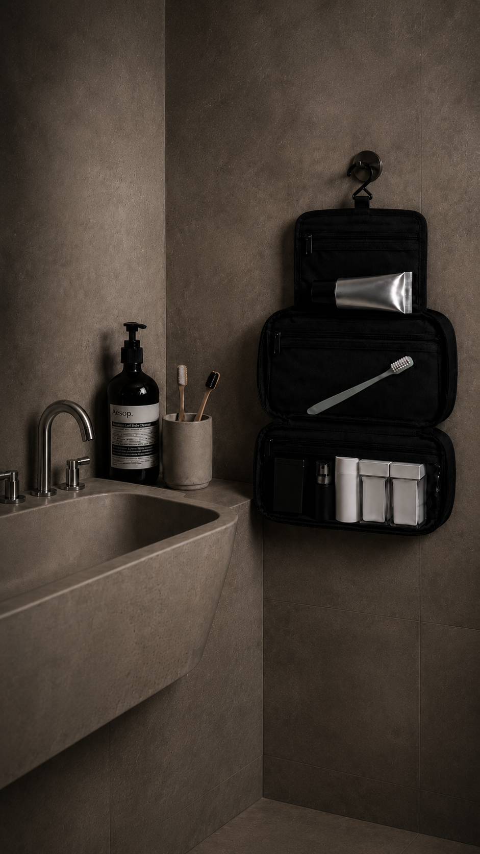 trousse de toilette mur hôtel 