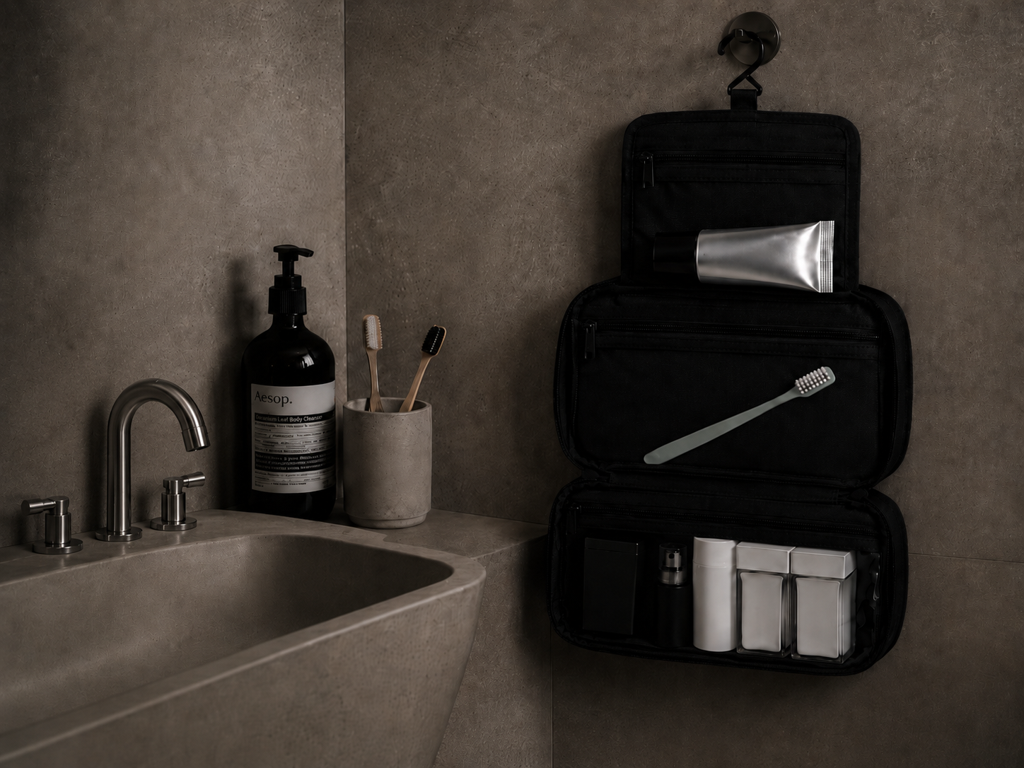  trousse de toilette suspendue rigide